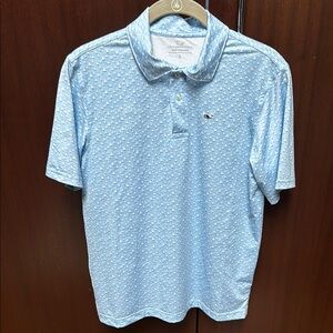 Vineyard Vines Performance Polo with sailboats Boys size large 16